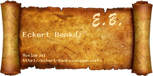 Eckert Benkő névjegykártya